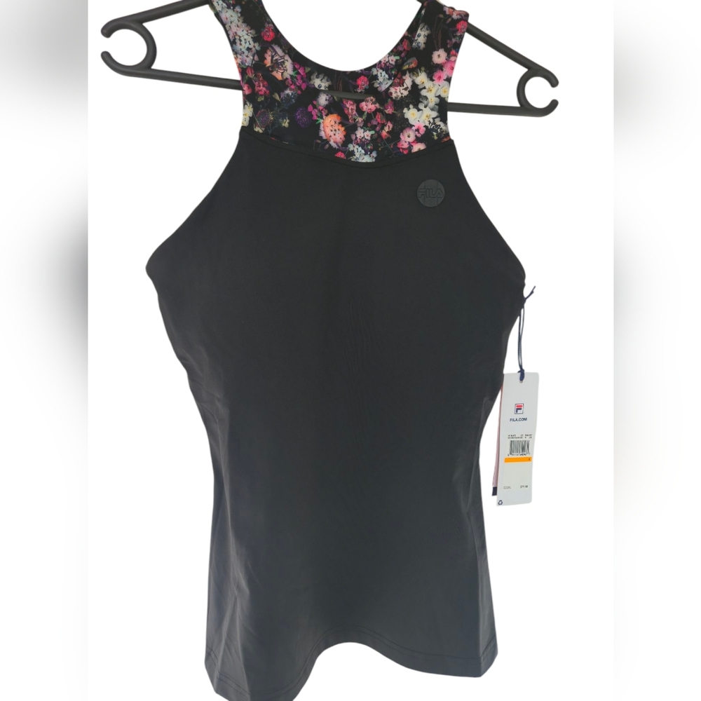 FILA Black Floral Halter Dress
